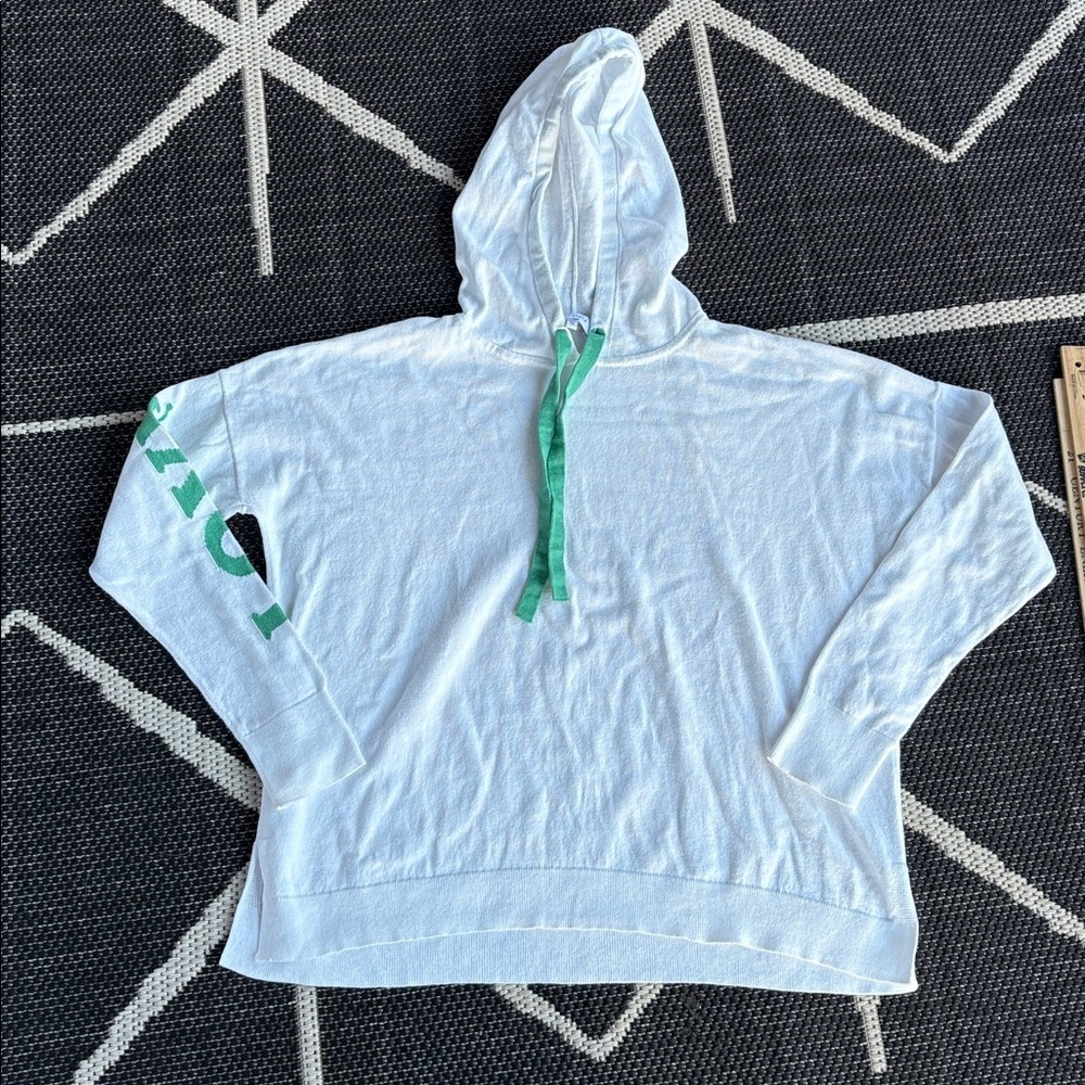 J Society White Hoodie with Green Details woman’s medium - Picture 5 of 9
